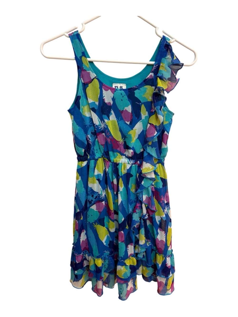 P.S. from Aeropostale Girls Floral Ruffle High Low Dress Size M 10 - Picture 2 of 5